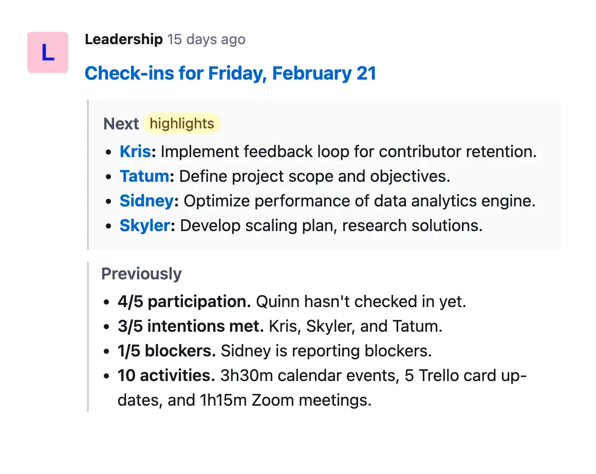 Team Highlights in Steady