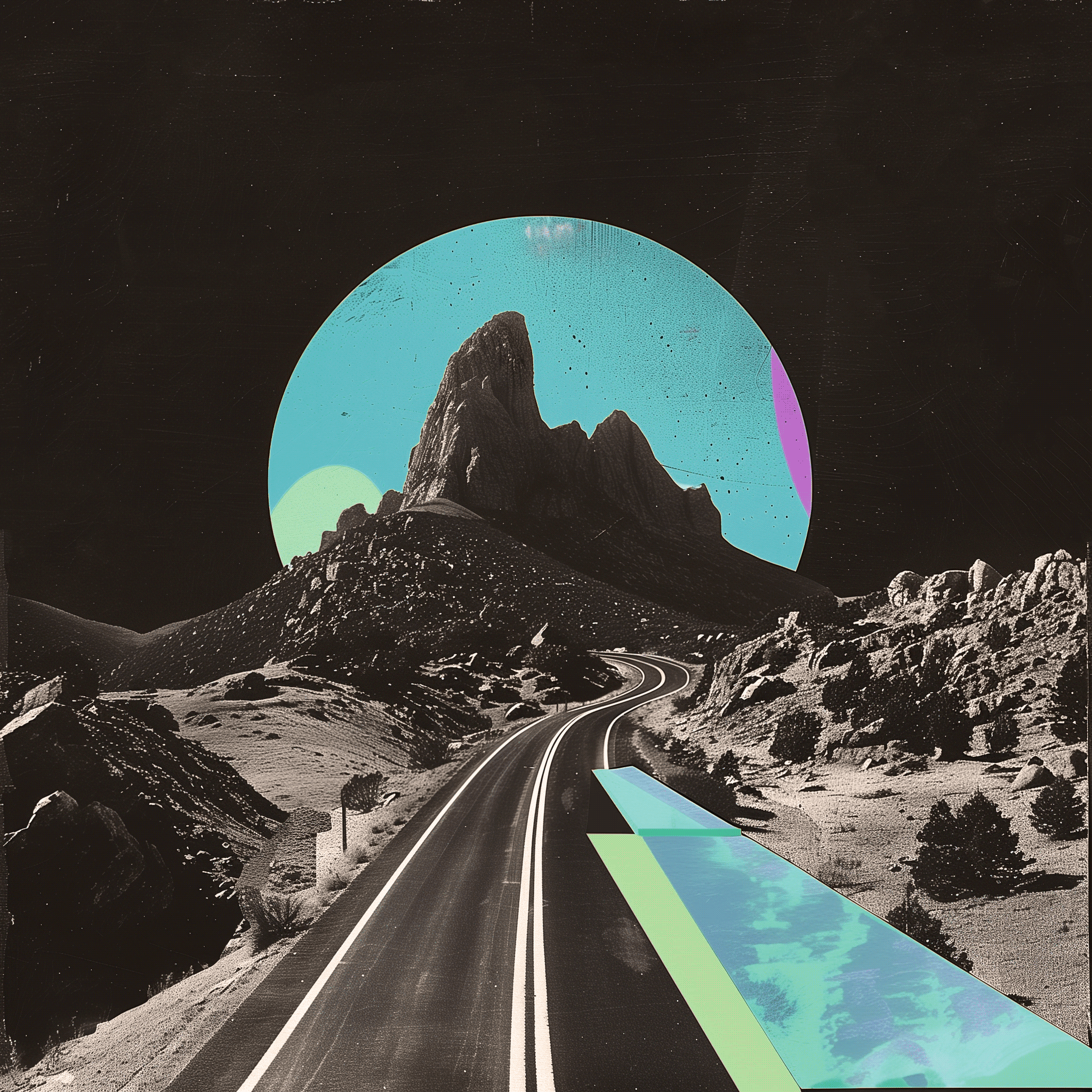 stairs leading up to a mountain range