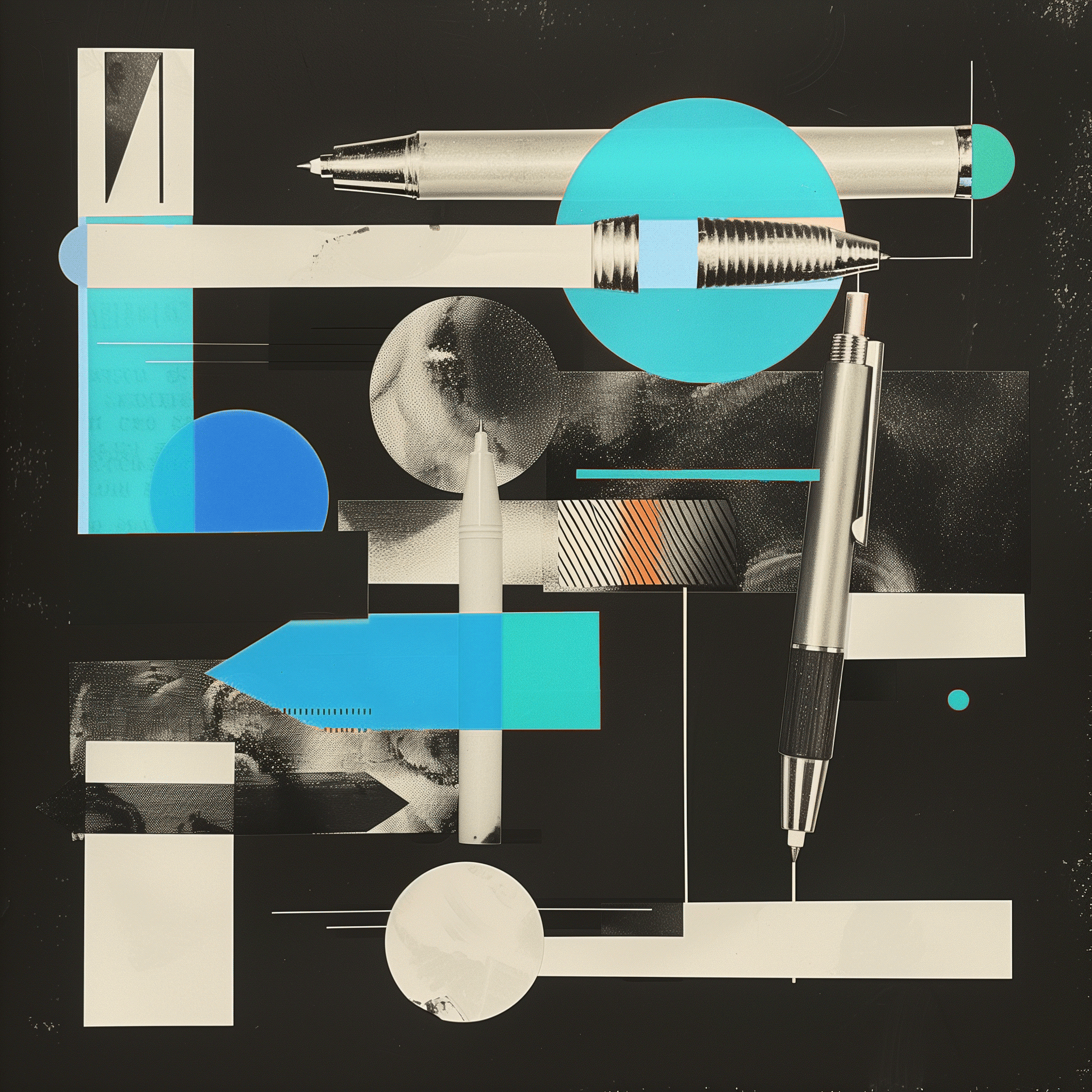 a computer keyboard dissolving into a series of geometric shapes