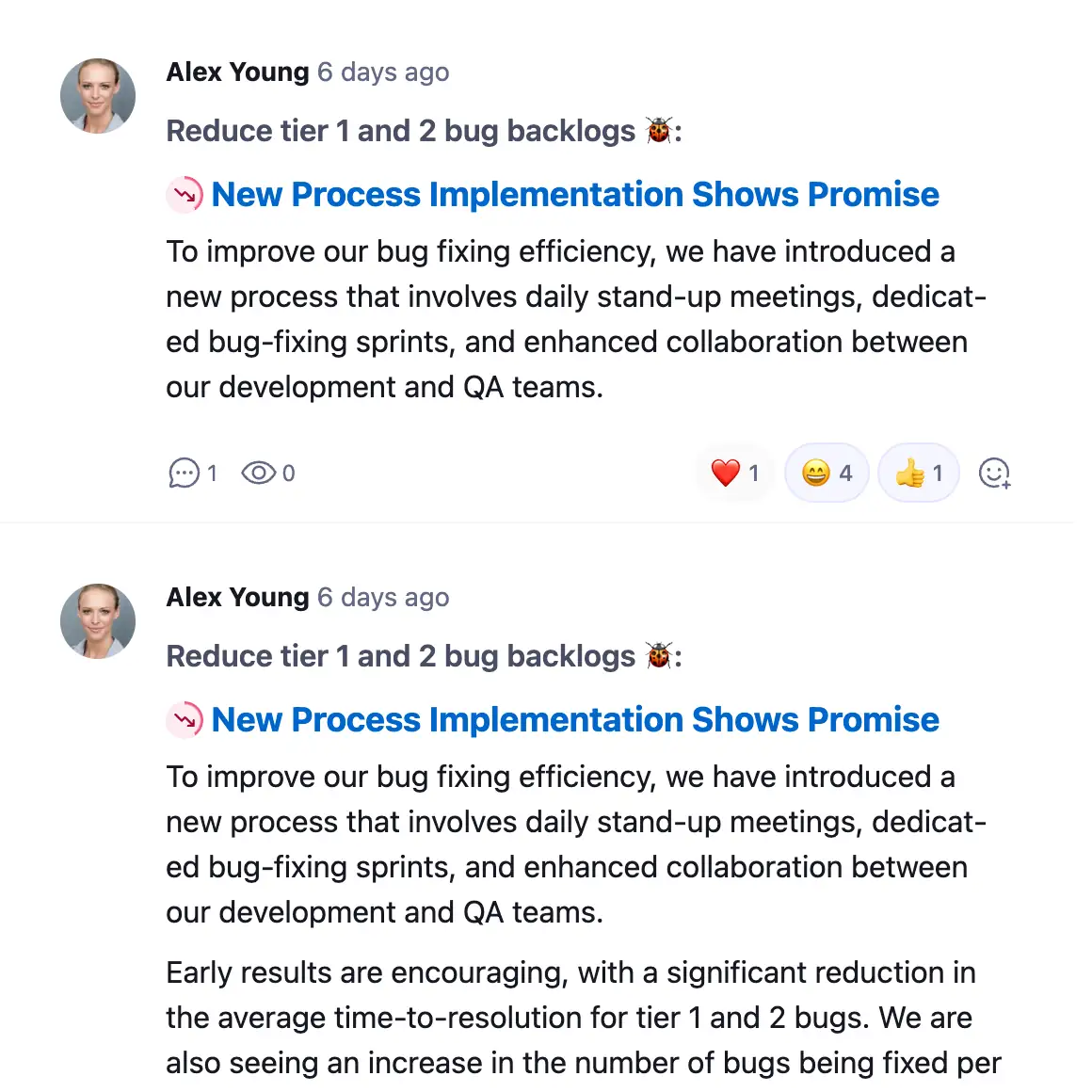 a member profile in Steady